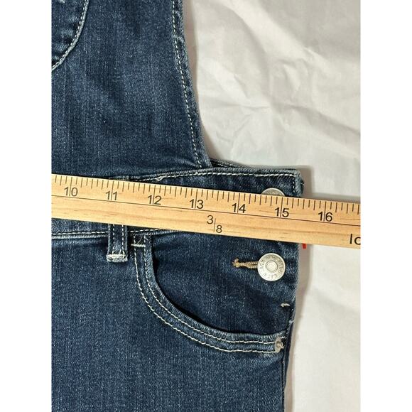 Cat & Jack Girls Distressed Blue Stretch Denim Bib Overalls Large 10-12 Unicorn - Picture 12 of 16